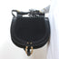 Sancia Babylon Bar Bag Black Suede & Grained Leather Medium Crossbody