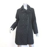 Burberry London Quilted Double Breasted Coat Black Size Small