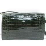 Puruti Alligator Shoulder Bag Dark Green Small Flap Bag