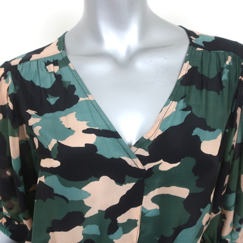 Velvet by Graham &amp; Spencer Dress Saskia Camo Print Crepe Size Medium NEW