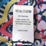 Saloni Sleeveless Belted Mini Dress Tilly Navy/Multi Printed Silk Size US 4