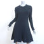A.L.C. Mini Dress Schultz Navy Checked Knit Size Medium Long Sleeve Fit & Flare
