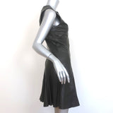 Derek Lam 10 Crosby Flared Leather Dress Black Size 6 Sleeveless Mini