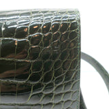 Puruti Alligator Shoulder Bag Dark Green Small Flap Bag