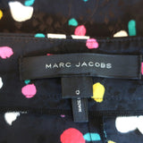 Marc Jacobs Midi Wrap Skirt Black Floral Print Silk Jacquard Size 0