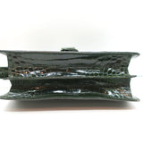 Puruti Alligator Shoulder Bag Dark Green Small Flap Bag