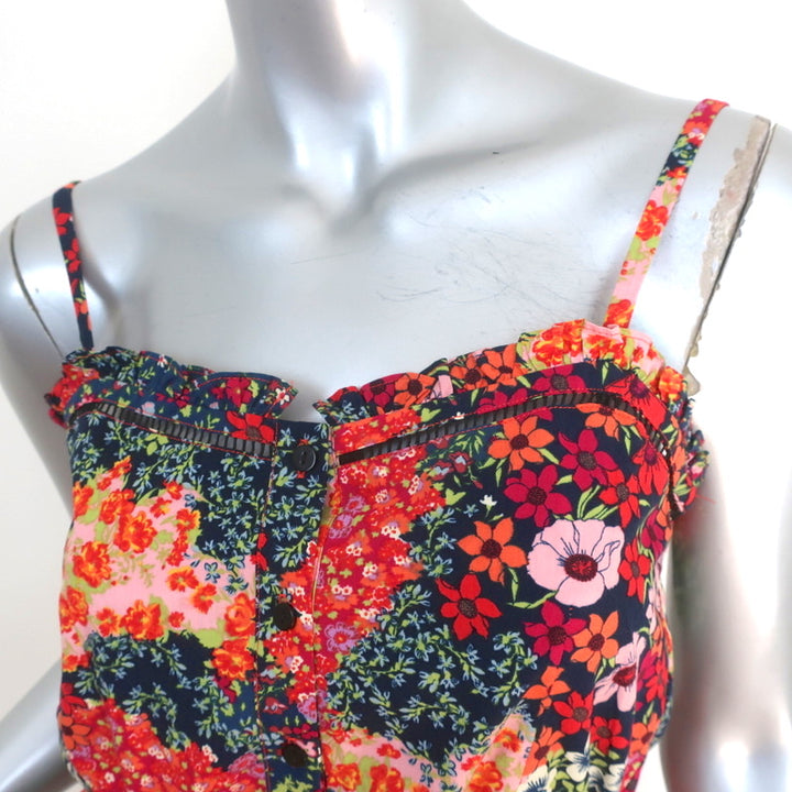 Ba&amp;sh Button-Up Tank Top Sego Floral Print Cotton Size 0