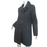 Burberry London Quilted Double Breasted Coat Black Size Small