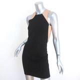 Mason Sleeveless Mini Dress Leather-Paneled Black Stretch Jersey Size Small