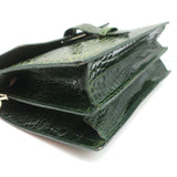 Puruti Alligator Shoulder Bag Dark Green Small Flap Bag