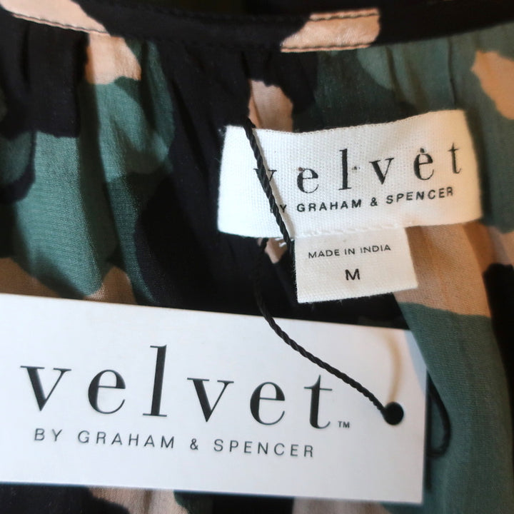 Velvet by Graham &amp; Spencer Dress Saskia Camo Print Crepe Size Medium NEW