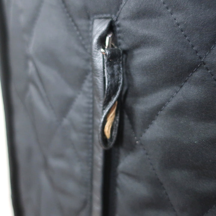 Burberry London Quilted Double Breasted Coat Black Size Small