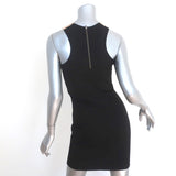 Mason Sleeveless Mini Dress Leather-Paneled Black Stretch Jersey Size Small