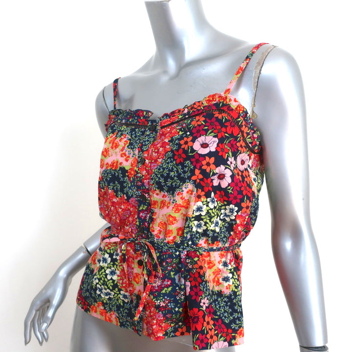 Ba&amp;sh Button-Up Tank Top Sego Floral Print Cotton Size 0