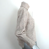 FRAME Swingy Turtleneck Sweater Oatmeal Size Small Padded Shoulder Pullover