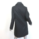 Burberry London Quilted Double Breasted Coat Black Size Small