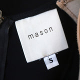 Mason Sleeveless Mini Dress Leather-Paneled Black Stretch Jersey Size Small