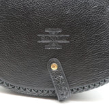 Sancia Babylon Bar Bag Black Suede & Grained Leather Medium Crossbody