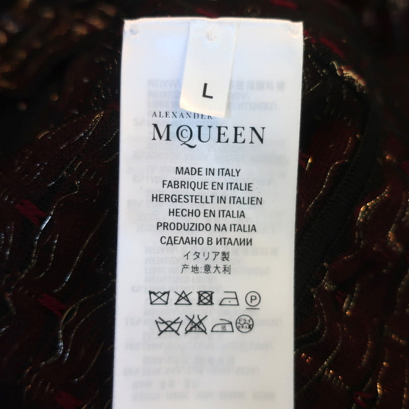 Alexander McQueen Embroidered Tulle Jacket Black/Red/Gold Metallic Size Large