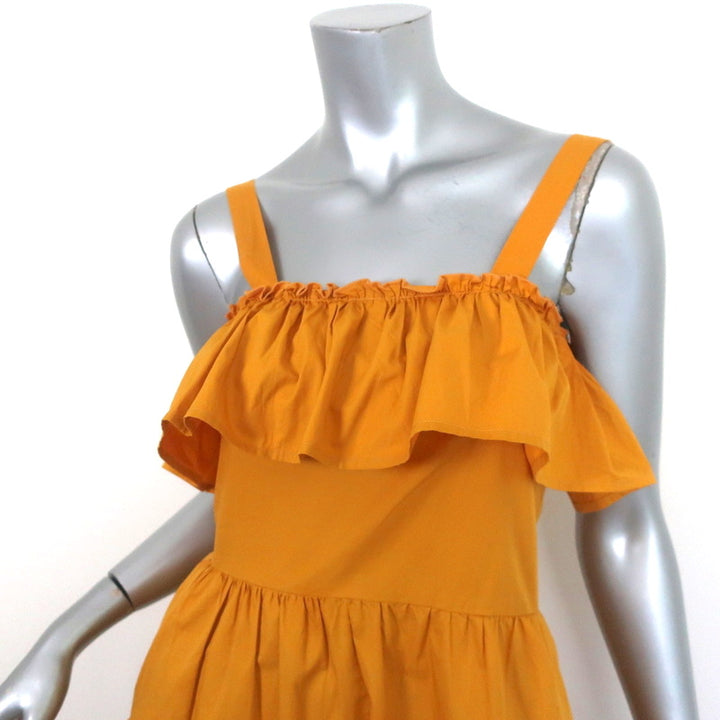 Cynthia Rowley Ruffled Tank Dress Marigold Cotton Size 0
