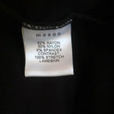 Mason Sleeveless Mini Dress Leather-Paneled Black Stretch Jersey Size Small