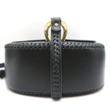Sancia Babylon Bar Bag Black Suede & Grained Leather Medium Crossbody