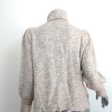 FRAME Swingy Turtleneck Sweater Oatmeal Size Small Padded Shoulder Pullover