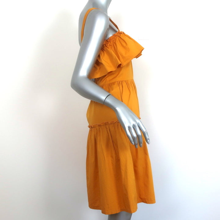 Cynthia Rowley Ruffled Tank Dress Marigold Cotton Size 0