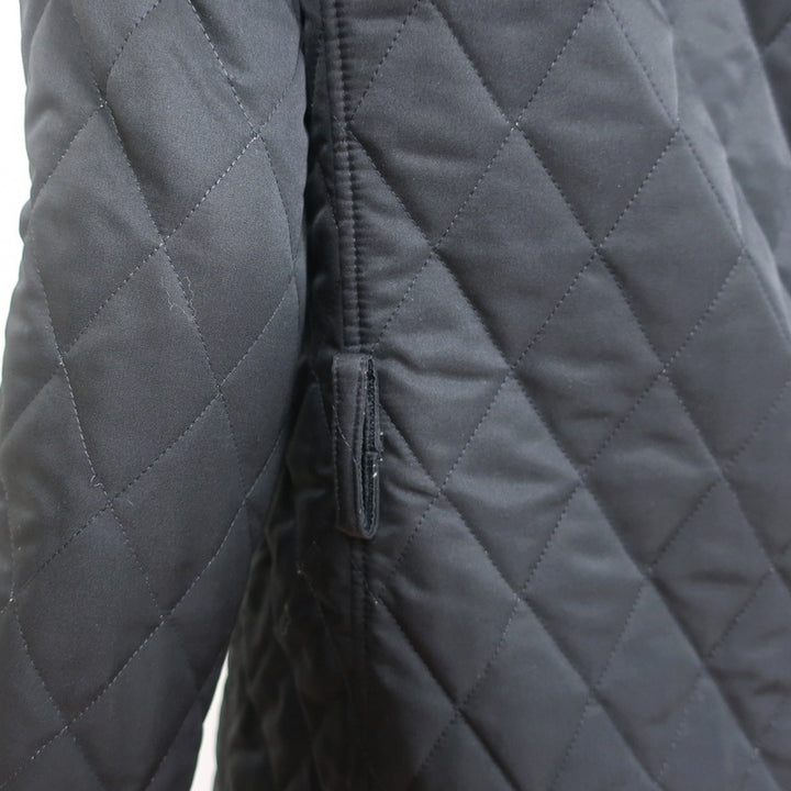Burberry London Quilted Double Breasted Coat Black Size Small