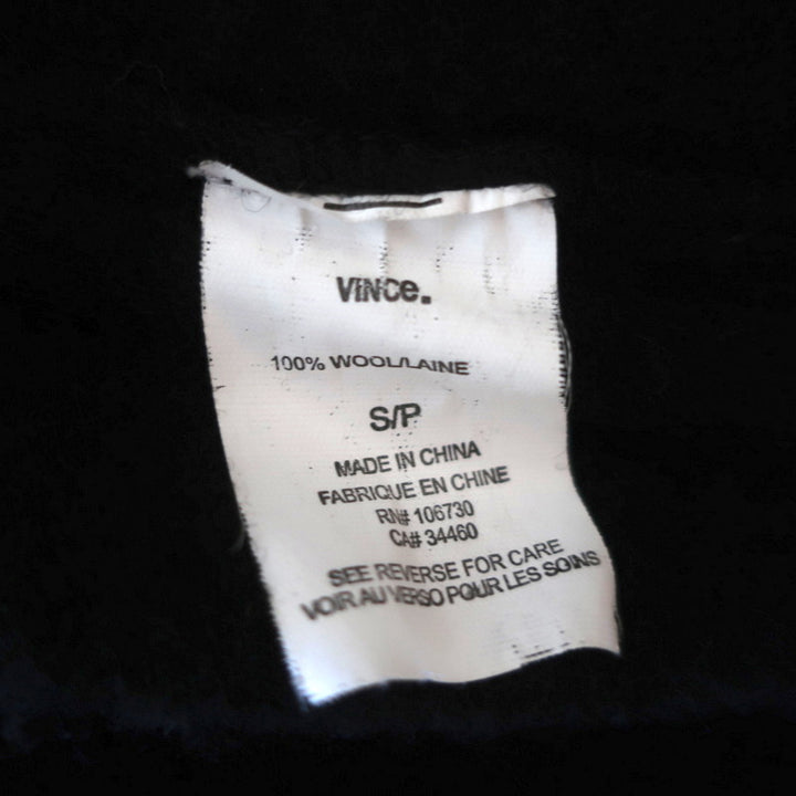 Vince Ribbed Collar Draped Jacket Black Wool Size Small