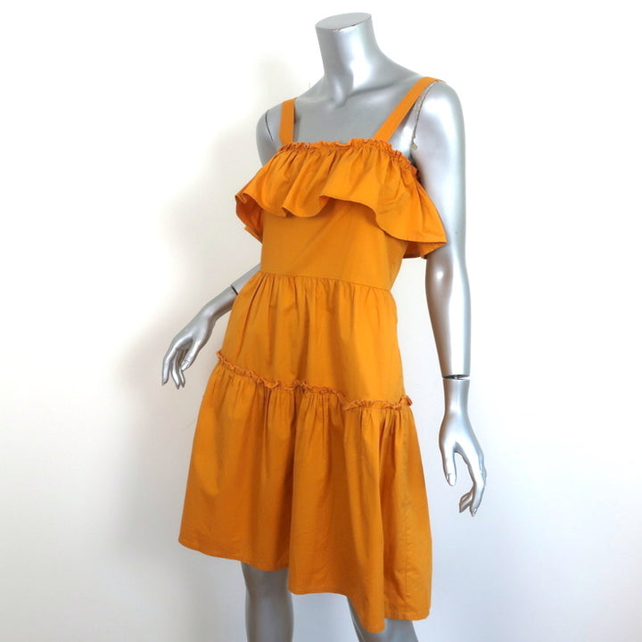 Cynthia Rowley Ruffled Tank Dress Marigold Cotton Size 0