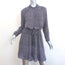 Rebecca Taylor Shirtdress Static Print Silk Size 2 Long Sleeve Mini Dress