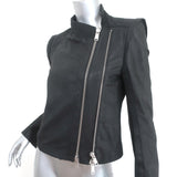 Ann Demeulemeester Angelina Double-Zip Leather Biker Jacket Black Size 36