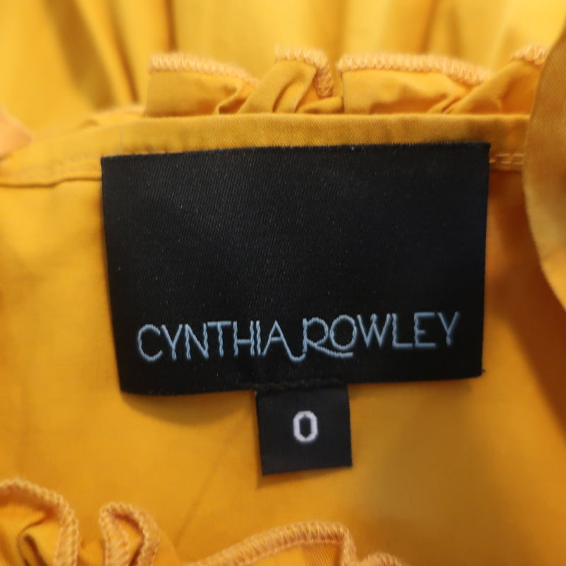 Cynthia Rowley Ruffled Tank Dress Marigold Cotton Size 0