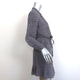 Rebecca Taylor Shirtdress Static Print Silk Size 2 Long Sleeve Mini Dress