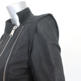 Ann Demeulemeester Angelina Double-Zip Leather Biker Jacket Black Size 36
