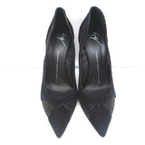 Giuseppe Zanotti Pumps Lucrezia Black Mesh-Inset Suede Size 39 Pointed Toe Heels