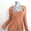 Jonathan Simkhai Rope Tie Cutout Top Alanna Camel Pleated Faux Suede Size Small
