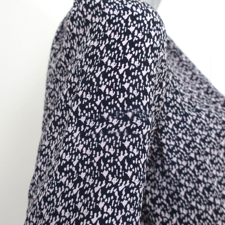 Rebecca Taylor Shirtdress Static Print Silk Size 2 Long Sleeve Mini Dress