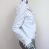 Dsquared2 Cropped Jean Jacket White Stretch Denim Size 44 NEW