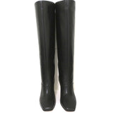 Jimmy Choo Mahesa Square Toe Knee High Boots Black Leather Size 36 NEW