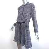 Rebecca Taylor Shirtdress Static Print Silk Size 2 Long Sleeve Mini Dress
