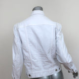 Dsquared2 Cropped Jean Jacket White Stretch Denim Size 44 NEW