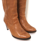 L'Autre Chose Knee High Boots Caramel Leather Size 37