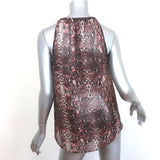 The Kooples Keyhole Tank Top Pink Python Print Size Small Sleeveless Blouse