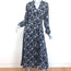 Local Maxi Dress Ida Navy Floral Print Cotton Size Medium Long Sleeve NEW