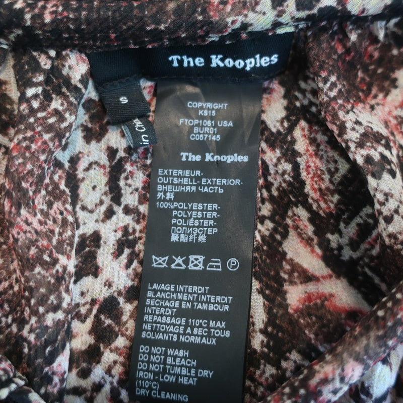 The Kooples Keyhole Tank Top Pink Python Print Size Small Sleeveless Blouse