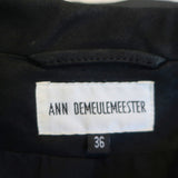 Ann Demeulemeester Angelina Double-Zip Leather Biker Jacket Black Size 36