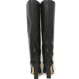 Jimmy Choo Mahesa Square Toe Knee High Boots Black Leather Size 36 NEW