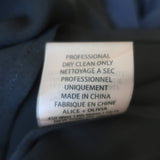 Alice + Olivia AIR Boatneck Top Black Leather-Trim Stretch Silk Size Extra Small